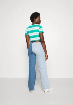 Karl Kani BLOCK WIDE LEG PANTS - Jeans Straight Leg - Blue, Damen -Outlet KARL KANI Store 0640b46f0606489b8d2fba5735a8b635