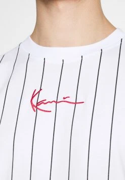 Karl Kani SMALL SIGNATURE PINSTRIPE TEE UNISEX - T-Shirt Print - White/black -Outlet KARL KANI Store 08e2ba51a3e54e1e97115cadfbe58caf