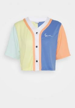 Karl Kani CHEST SIGNATURE BLOCK SHORT BASEBALL - T-Shirt Print - Blue, Damen -Outlet KARL KANI Store 092d2c5aff24446aae6ffd32f1c26999