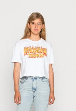 Karl Kani SIGNATURE CROP PRINT TEE WHITE - T-Shirt Print - White, Damen