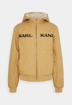 Karl Kani RETRO HOODED JACKET UNISEX - Kunstlederjacke - Sand