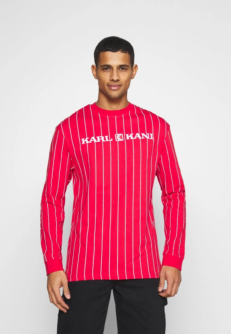 Karl Kani UNISEX RETRO PINSTRIPE - Langarmshirt - Red 3 Karl Kani UNISEX RETRO PINSTRIPE - Langarmshirt - Red