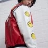 KARL KANI X SMILEY® COLLEGE JACKET - Kunstlederjacke - Red, Herren