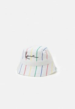 Karl Kani SIGNATURE PINSTRIPE BUCKET HAT UNISEX - Hut - White