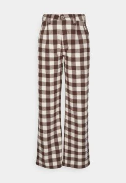 Karl Kani RETRO WIDE LEG CHECK PANTS - Stoffhose - Sand, Damen 12 Karl Kani RETRO WIDE LEG CHECK PANTS - Stoffhose - Sand, Damen -Outlet KARL KANI Store 2685ee9a964249b1bbdb0ea04775eec8
