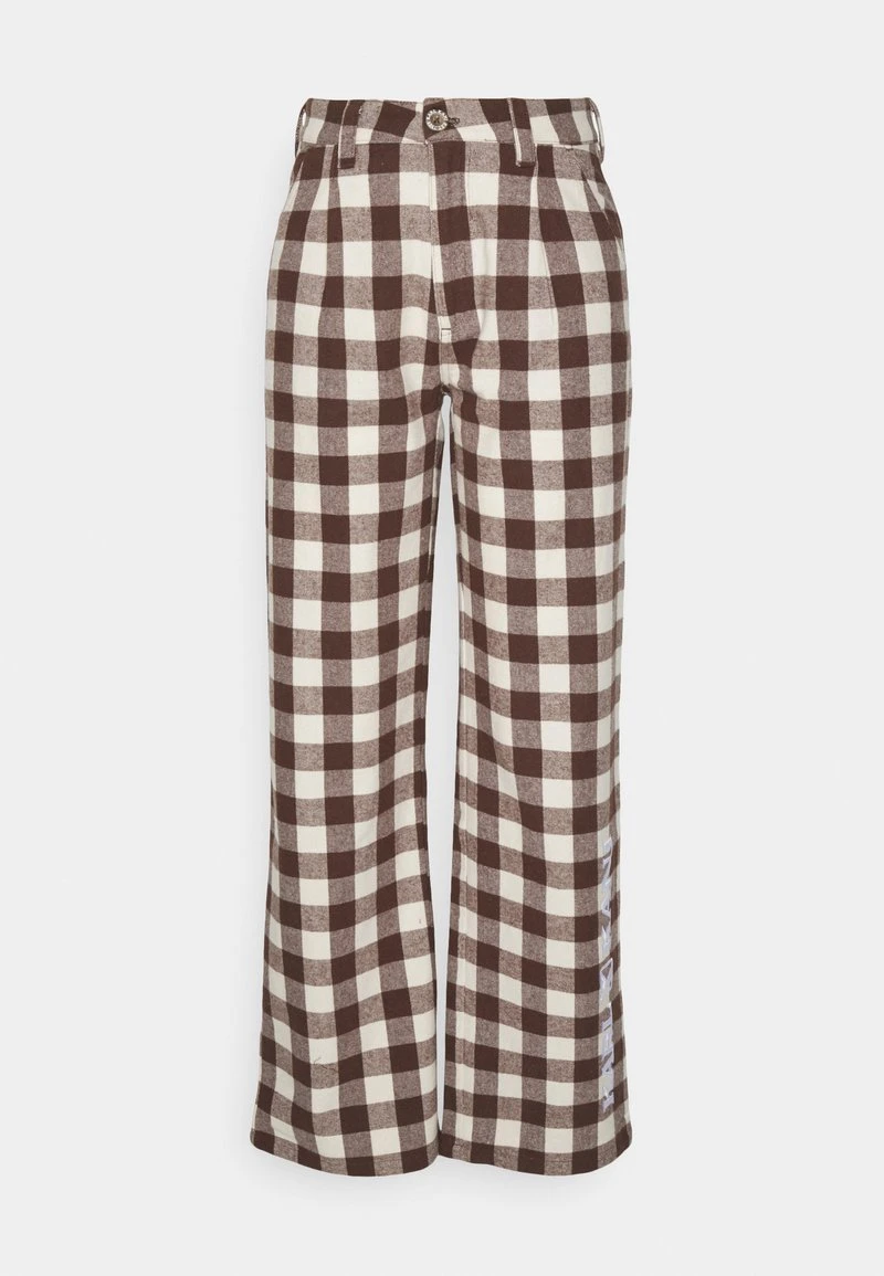 Karl Kani RETRO WIDE LEG CHECK PANTS - Stoffhose - Sand, Damen 7 Karl Kani RETRO WIDE LEG CHECK PANTS - Stoffhose - Sand, Damen – Bild 5