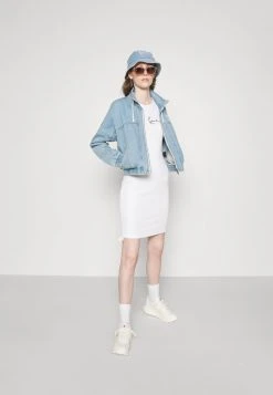 Karl Kani SMALL SIGNATURE GATHERED DRESS - Etuikleid - White, Damen -Outlet KARL KANI Store 26bc5e8fc25b4fbdac4ae91411ae5140