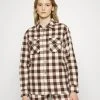 Karl Kani CHEST SIGNATURE FLANNEL - Hemdbluse - Sand/brown, Damen -Outlet KARL KANI Store 29ef2b5873b1403ea8db2ec901a59d60