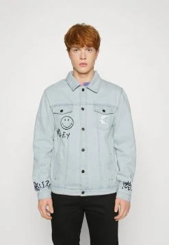 KARL KANI X SMILEY® RETRO SCRIBBLE JACKET UNISEX - Jeansjacke - Bleached Blue
