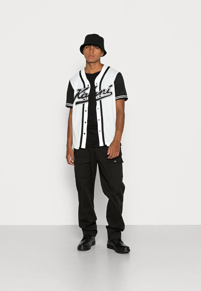 VARSITY BLOCK BASEBALL UNISEX - T-Shirt print - white/black Karl Kani VARSITY BLOCK BASEBALL UNISEX - T-Shirt Print - White/black -Outlet KARL KANI Store 383e79e919f343cb944032dc8f0e6d36