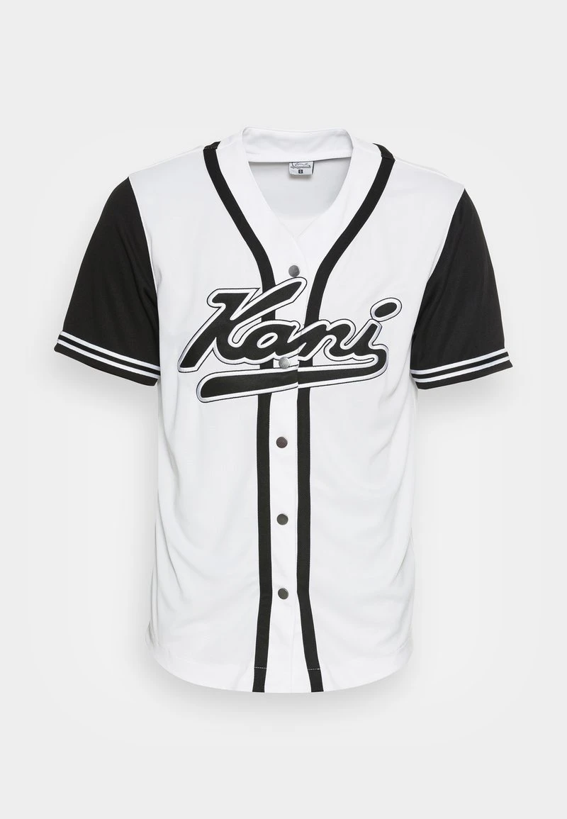 VARSITY BLOCK BASEBALL UNISEX - T-Shirt print - white/black Karl Kani VARSITY BLOCK BASEBALL UNISEX - T-Shirt Print - White/black -Outlet KARL KANI Store 3889cfd0421446dbb0a2e62b8aeeecde