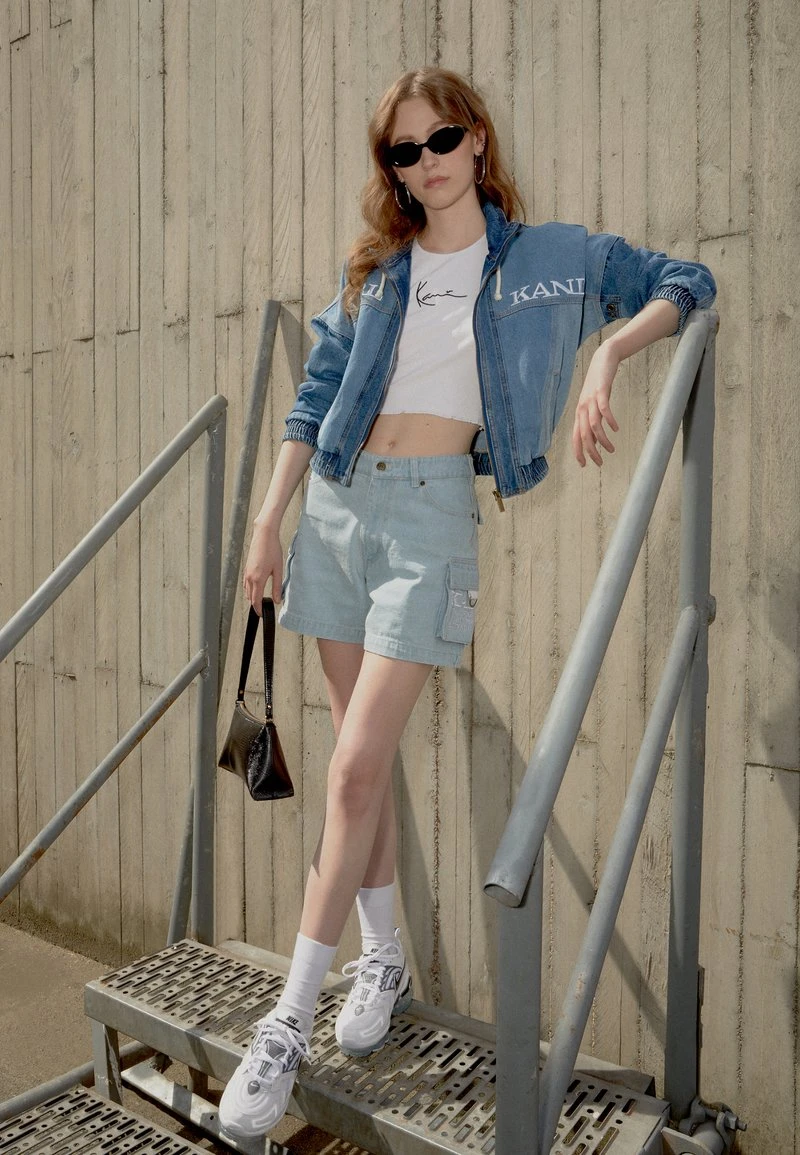 RETRO BLOCK JACKET - Jeansjacke - blue Karl Kani RETRO BLOCK JACKET - Jeansjacke - Blue, Damen -Outlet KARL KANI Store 390af97e8bd0411290bd7d01e9413874