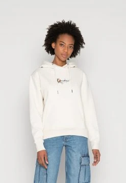 Karl Kani SMALL SIGNATURE FLOWER HOODIE - Kapuzenpullover - Off White, Damen