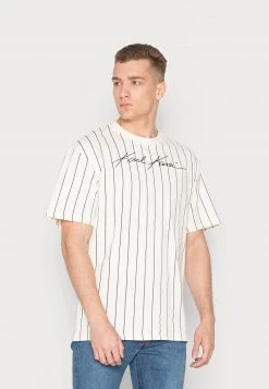 Karl Kani AUTOGRAPH PINSTRIPE TEE UNISEX - T-Shirt Basic - Cream