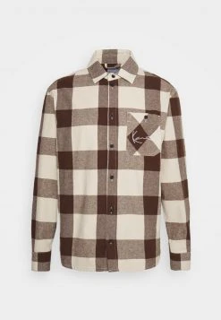 Karl Kani CHEST SIGNATURE UNISEX - Hemd - Cream/brown