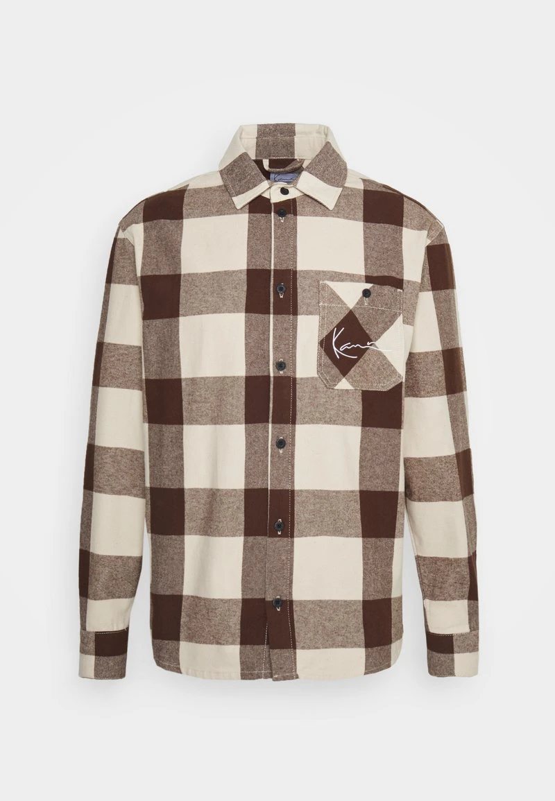 Karl Kani CHEST SIGNATURE UNISEX - Hemd - Cream/brown 3 Karl Kani CHEST SIGNATURE UNISEX - Hemd - Cream/brown