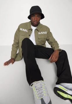 Karl Kani RETRO WASHED UTILITY JACKET - Leichte Jacke - Dark Green, Herren -Outlet KARL KANI Store 464a833b23cf4766a531cfb9ad33a066