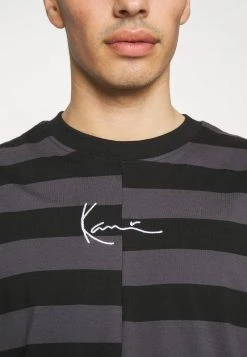 Karl Kani UNISEX SMALL SIGNATURE SPLIT STRIPE TEE - T-Shirt Print - Dark Grey -Outlet KARL KANI Store 48d30c61467e4898b5bf926b93e092af