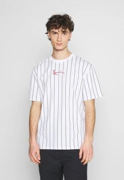 Karl Kani SMALL SIGNATURE PINSTRIPE TEE UNISEX - T-Shirt Print - White/black
