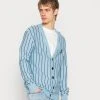 Karl Kani PINSTRIPE CARDIGAN UNISEX - Strickpullover - Light Blue