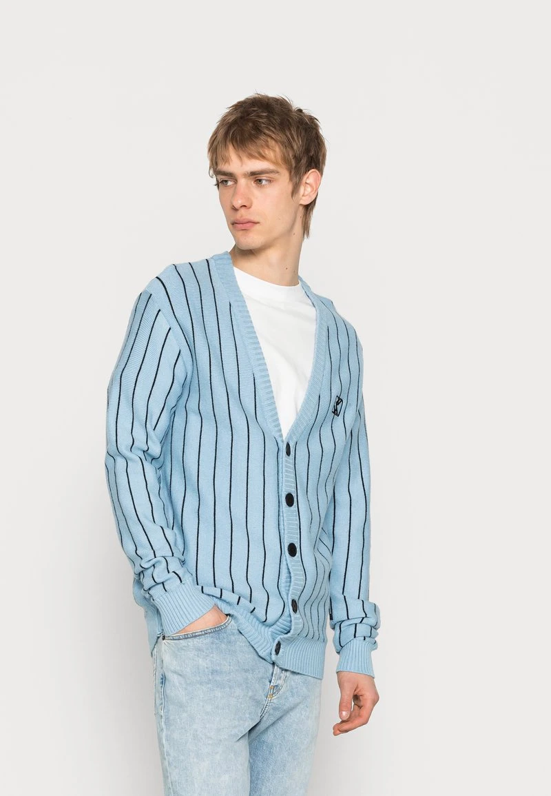 Karl Kani PINSTRIPE CARDIGAN UNISEX - Strickpullover - Light Blue 3 Karl Kani PINSTRIPE CARDIGAN UNISEX - Strickpullover - Light Blue