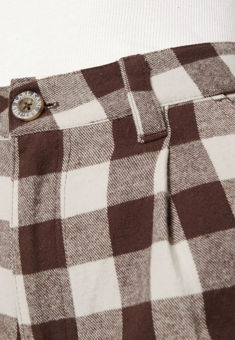 Karl Kani RETRO WIDE LEG CHECK PANTS - Stoffhose - Sand, Damen 8 Karl Kani RETRO WIDE LEG CHECK PANTS - Stoffhose - Sand, Damen – Bild 6