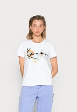 Karl Kani SIGNATURE FLOWER TEE - T-Shirt Print - White, Damen