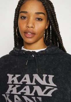 Karl Kani BLURRY RETRO LOGO HEAVY WASHED HOODIE - Sweatshirt - Anthracite, Damen -Outlet KARL KANI Store 58a6bd66003b42bb8b108e54d88901ab