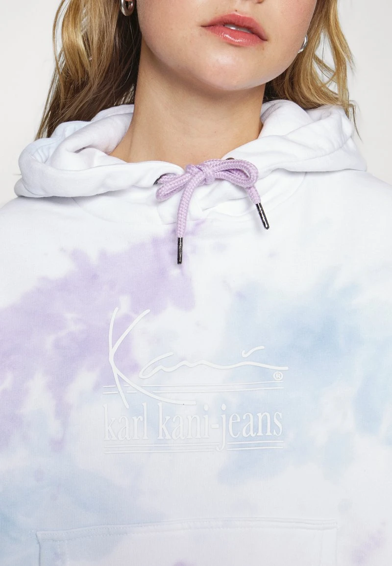 SIGNATURE TIE DYE HOODIE - Sweatshirt - white/lilac/light blue Karl Kani SIGNATURE TIE DYE HOODIE - Sweatshirt - White/lilac/light Blue, Damen -Outlet KARL KANI Store 5eb4325203b44d3c82a8ec8c3a79776c