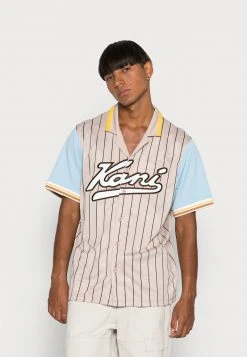 Karl Kani VARSITY BASEBALL SHIRT UNISEX - Hemd - Light Sand