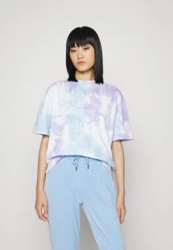 Karl Kani SIGNATURE TIE DYE TEE - T-Shirt Print - Lilac/light Blue/white, Damen