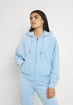 Karl Kani CHEST SIGNATURE JACKET - Sweatjacke - Light Blue, Damen