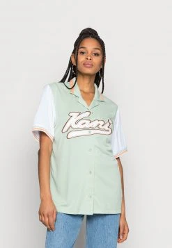 Karl Kani VARSITY BLOCK BASEBALL - T-Shirt Print - Cream, Damen