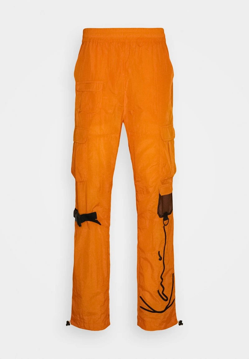 SIGNATURE CRINCLE PANTS UNISEX - Cargohose - orange Karl Kani SIGNATURE CRINCLE PANTS UNISEX - Cargohose - Orange -Outlet KARL KANI Store 791a6f47cda348a4a3a21b2b9e6231a1