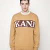 Karl Kani RETRO BLOCK KNIT CREW UNISEX - Sweatshirt - Sand