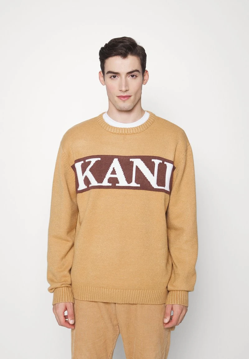 Karl Kani RETRO BLOCK KNIT CREW UNISEX - Sweatshirt - Sand 3 Karl Kani RETRO BLOCK KNIT CREW UNISEX - Sweatshirt - Sand