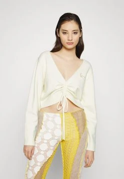 Karl Kani CHEST SIGNATURE GATHERED CREW - Strickpullover - Off White, Damen