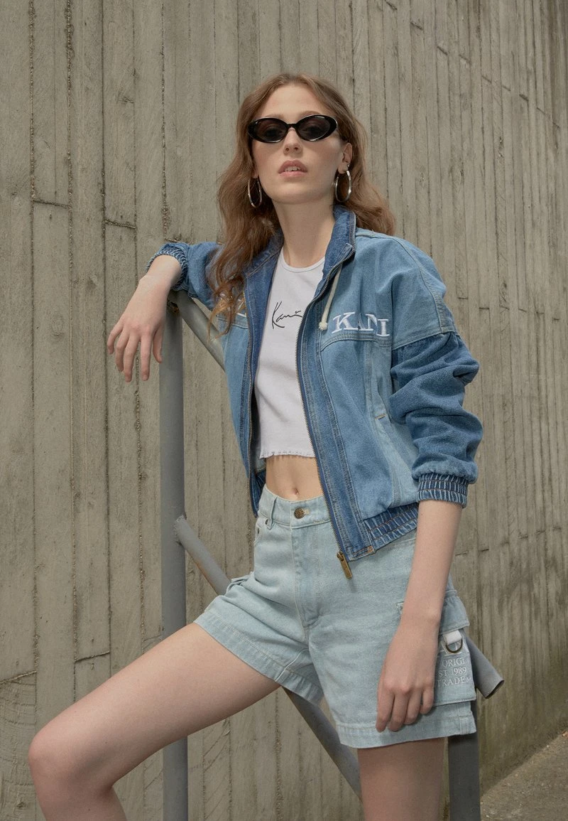 RETRO BLOCK JACKET - Jeansjacke - blue Karl Kani RETRO BLOCK JACKET - Jeansjacke - Blue, Damen -Outlet KARL KANI Store 8924bcfda0744ee8ac3d0c1df6fc77cf