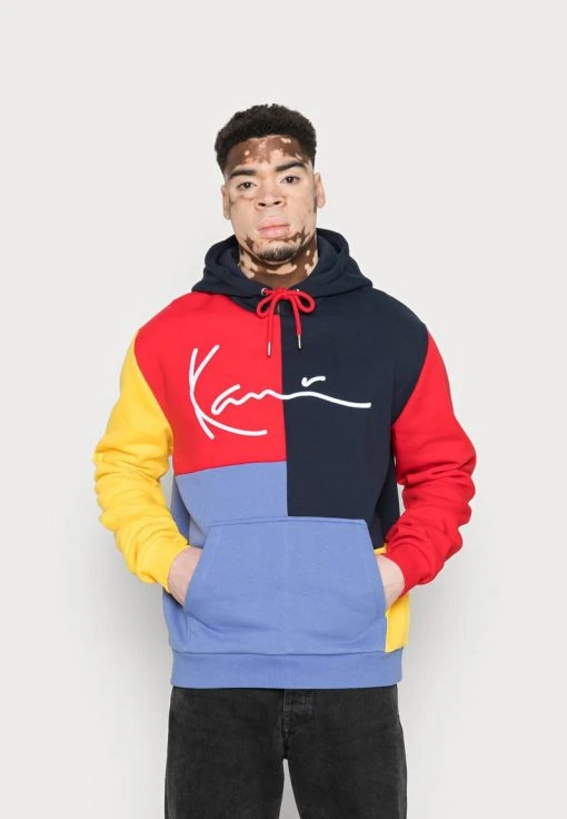 Karl Kani UNISEX SIGNATURE BLOCK HOODIE - Kapuzenpullover - Navy -Outlet KARL KANI Store 8b3b07f994b146efacd1ce9f3dd63f32