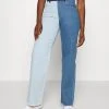 Karl Kani BLOCK WIDE LEG PANTS - Jeans Straight Leg - Blue, Damen -Outlet KARL KANI Store 9000d88e586a4bd38ca41c71e1736885