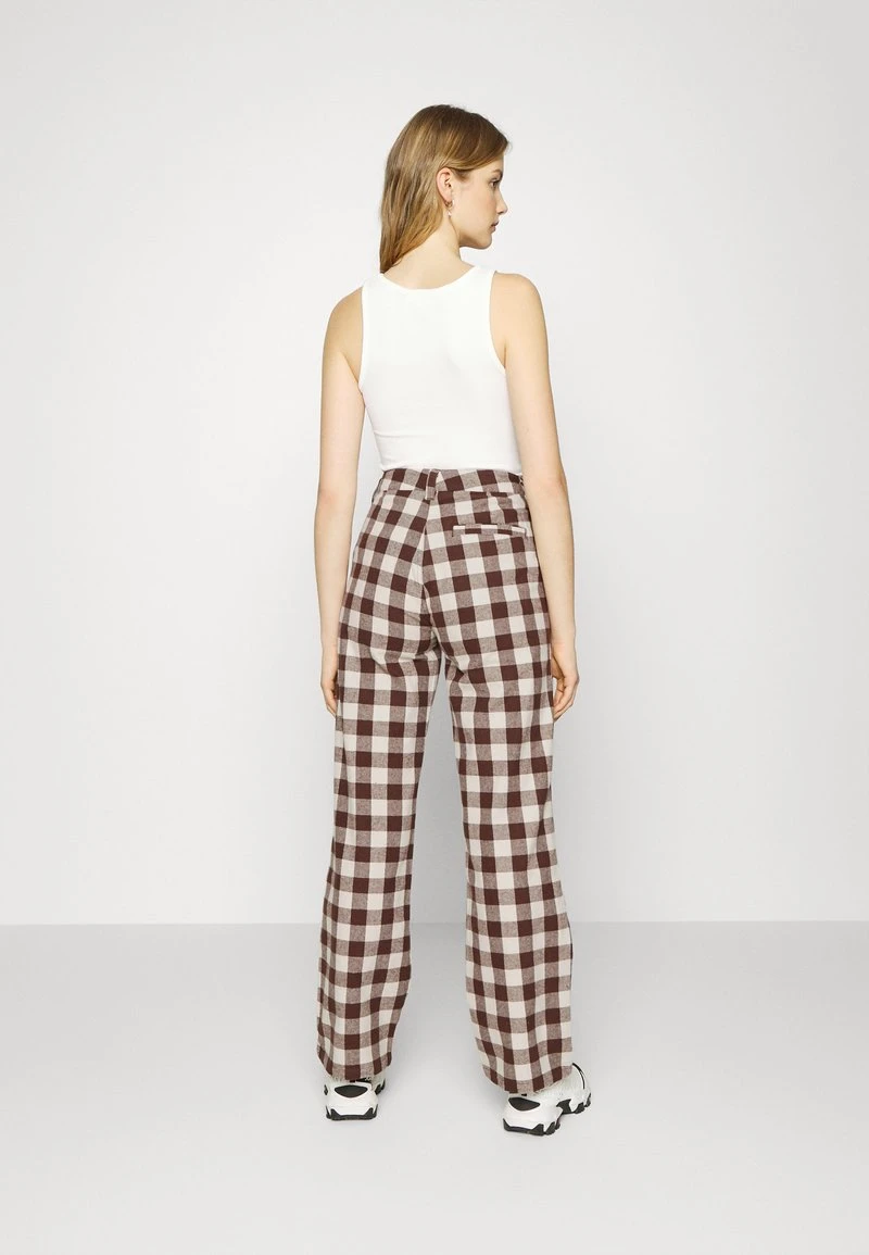 Karl Kani RETRO WIDE LEG CHECK PANTS - Stoffhose - Sand, Damen 5 Karl Kani RETRO WIDE LEG CHECK PANTS - Stoffhose - Sand, Damen – Bild 3