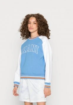Karl Kani SERIF BLOCK COLLEGE CREW - Sweatshirt - Blue, Damen