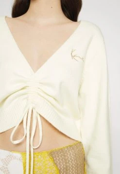 Karl Kani CHEST SIGNATURE GATHERED CREW - Strickpullover - Off White, Damen -Outlet KARL KANI Store 9794ed7678144e6d8c647bd77e7330c8