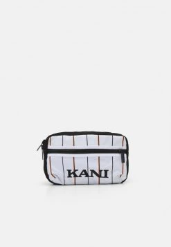 Karl Kani RETRO PINSTRIPE HIP BAG - Gürteltasche - White/black/ Orange, Herren