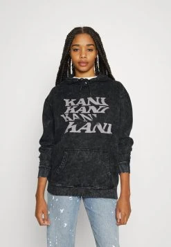 Karl Kani BLURRY RETRO LOGO HEAVY WASHED HOODIE - Sweatshirt - Anthracite, Damen