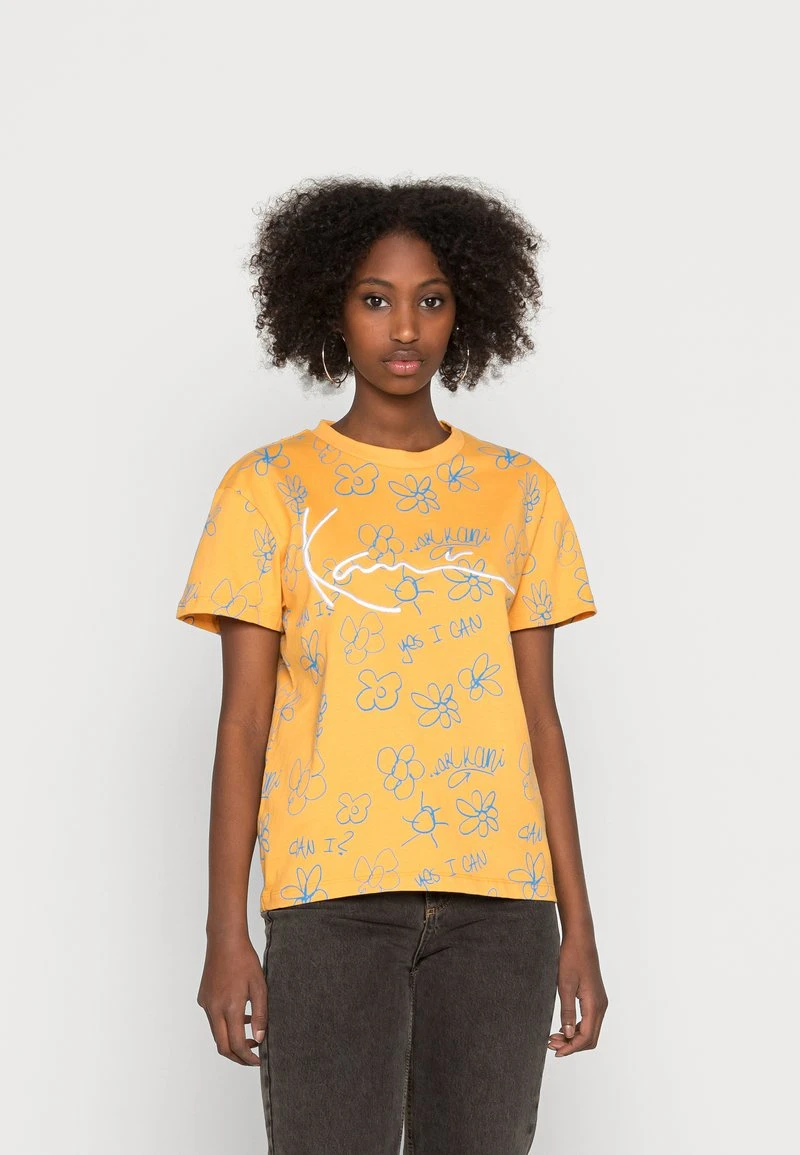 SIGNATURE FLOWER TEE LIGHT - T-Shirt print - light orange Karl Kani SIGNATURE FLOWER TEE LIGHT - T-Shirt Print - Light Orange, Damen -Outlet KARL KANI Store 9c529af0dbda412c8a82e09116f42dcb