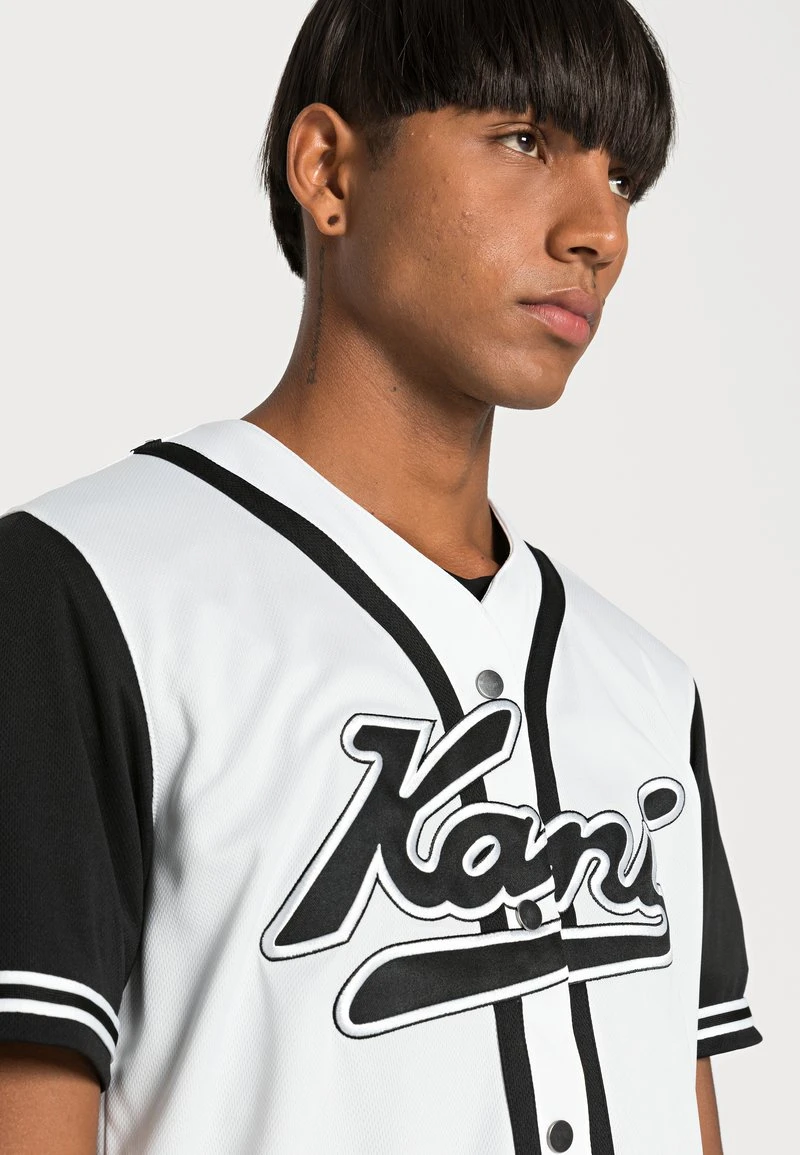 VARSITY BLOCK BASEBALL UNISEX - T-Shirt print - white/black Karl Kani VARSITY BLOCK BASEBALL UNISEX - T-Shirt Print - White/black -Outlet KARL KANI Store a21c9d6a188f44709ded75a95fccaa53
