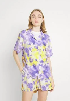 Karl Kani SMALL SIGNATURE PAISLEY RESORT - Hemdbluse - Lilac, Damen