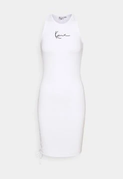 Karl Kani SMALL SIGNATURE GATHERED DRESS - Etuikleid - White, Damen -Outlet KARL KANI Store aa4822a69d804d45ad6c8356646d9f60