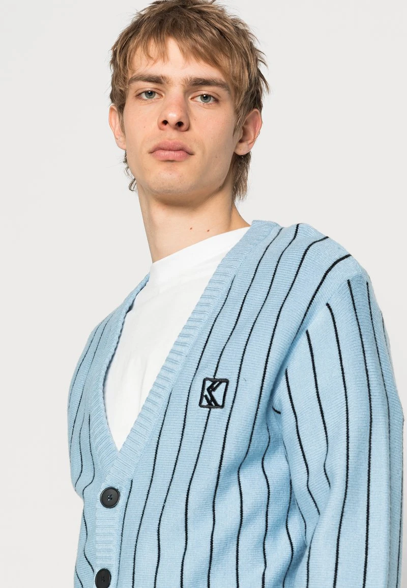 Karl Kani PINSTRIPE CARDIGAN UNISEX - Strickpullover - Light Blue 7 Karl Kani PINSTRIPE CARDIGAN UNISEX - Strickpullover - Light Blue – Bild 5